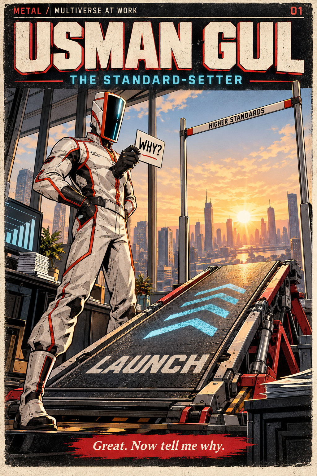 Usman Gul — THE STANDARD-SETTER original workplace superhero comic cover