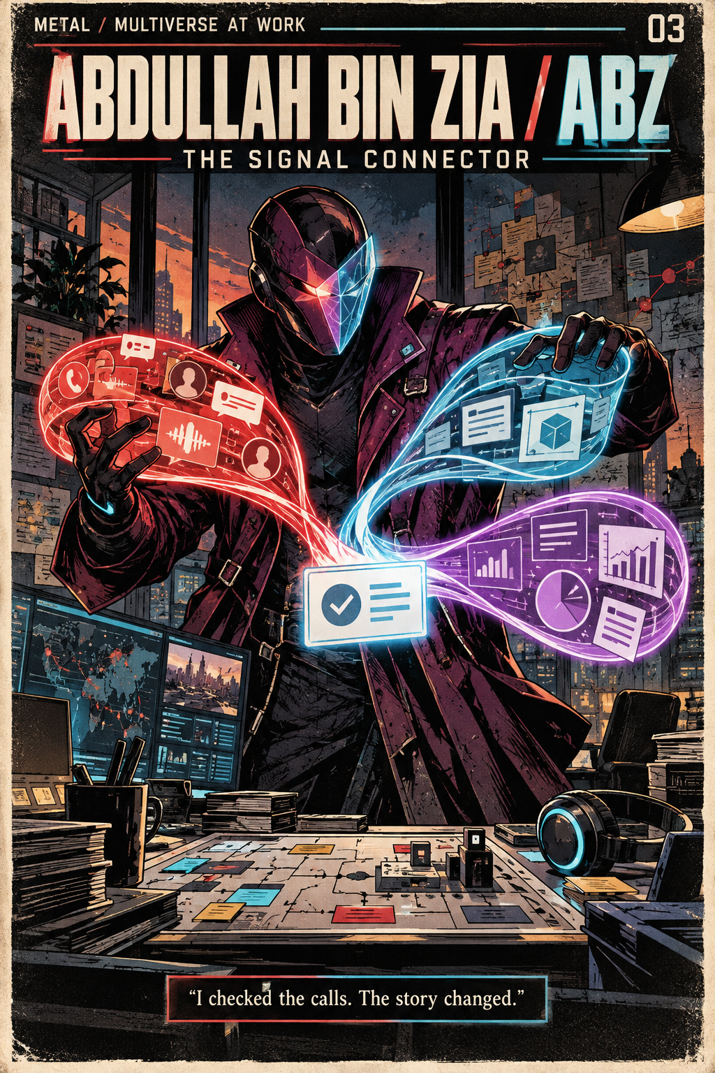 Abdullah bin Zia / Abz — THE SIGNAL CONNECTOR original workplace superhero comic cover