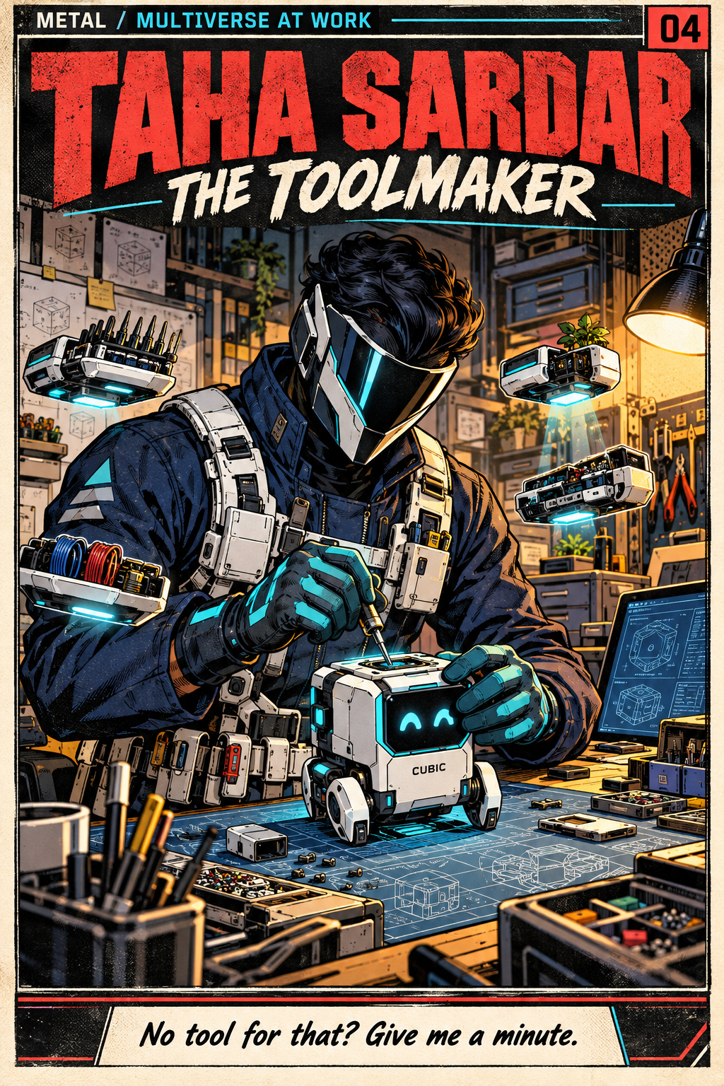 Taha Sardar — THE TOOLMAKER original workplace superhero comic cover