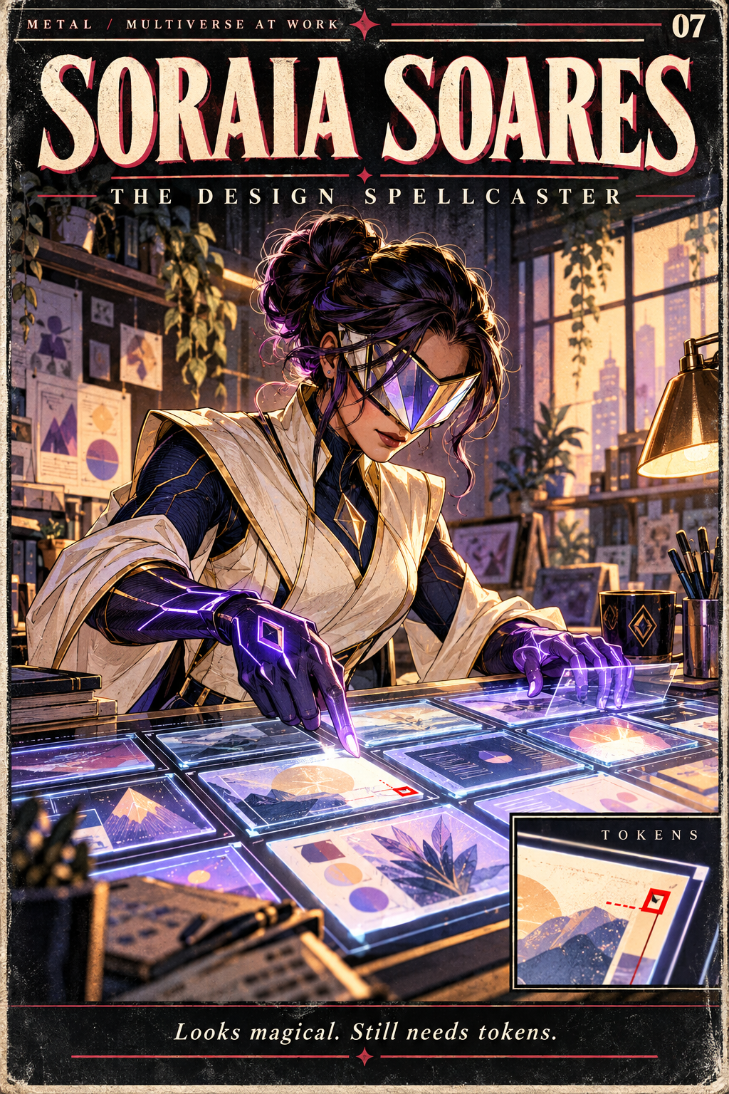 Soraia Soares — THE DESIGN SPELLCASTER original workplace superhero comic cover